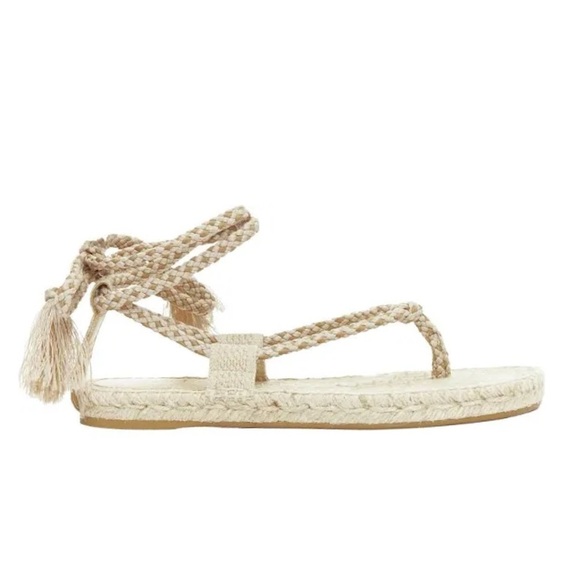 DIOR DiorExpress sandals espadrilles EU 38 US 8 brown tan jute wrap tassel EUC - Picture 1 of 11